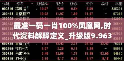 最准一码一肖100%凤凰网,时代资料解释定义_升级版9.963